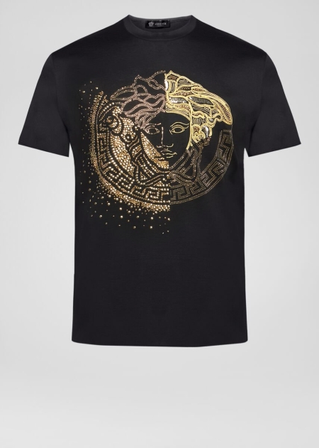 Versace Embroidered Crystal Medusa T-shirt Herr - 017584CNS